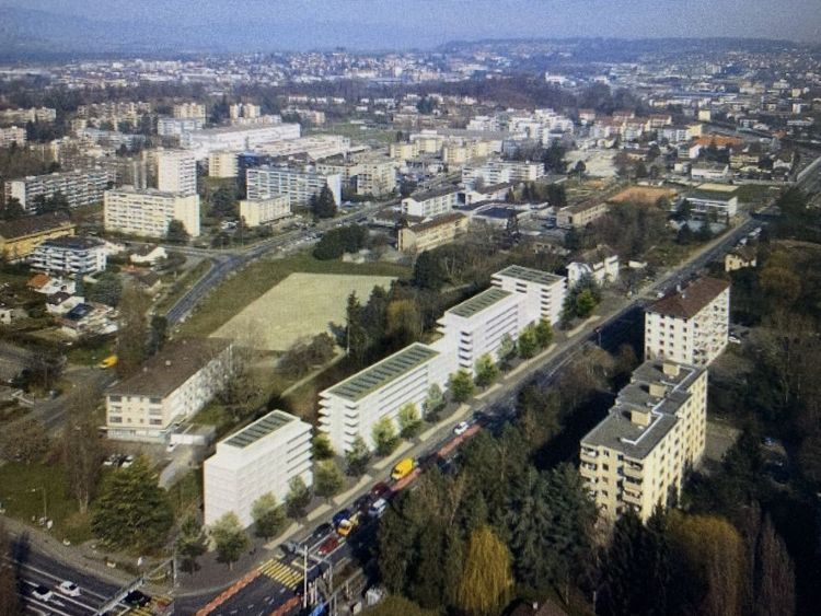 Illustration représentant les volumétries que le quartier pourrait accueillir à titre d'exemple, Plarel, 2021